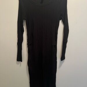 H&M Black Ribbed Maxi Dress